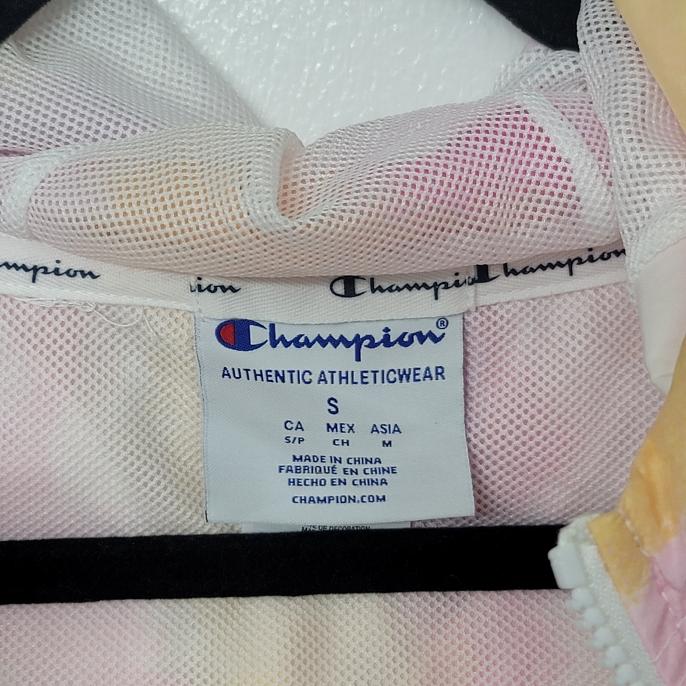 Champion Women's Tie Dye Anorak Jacket Pink Yellow NWT - Picture 10 of 15